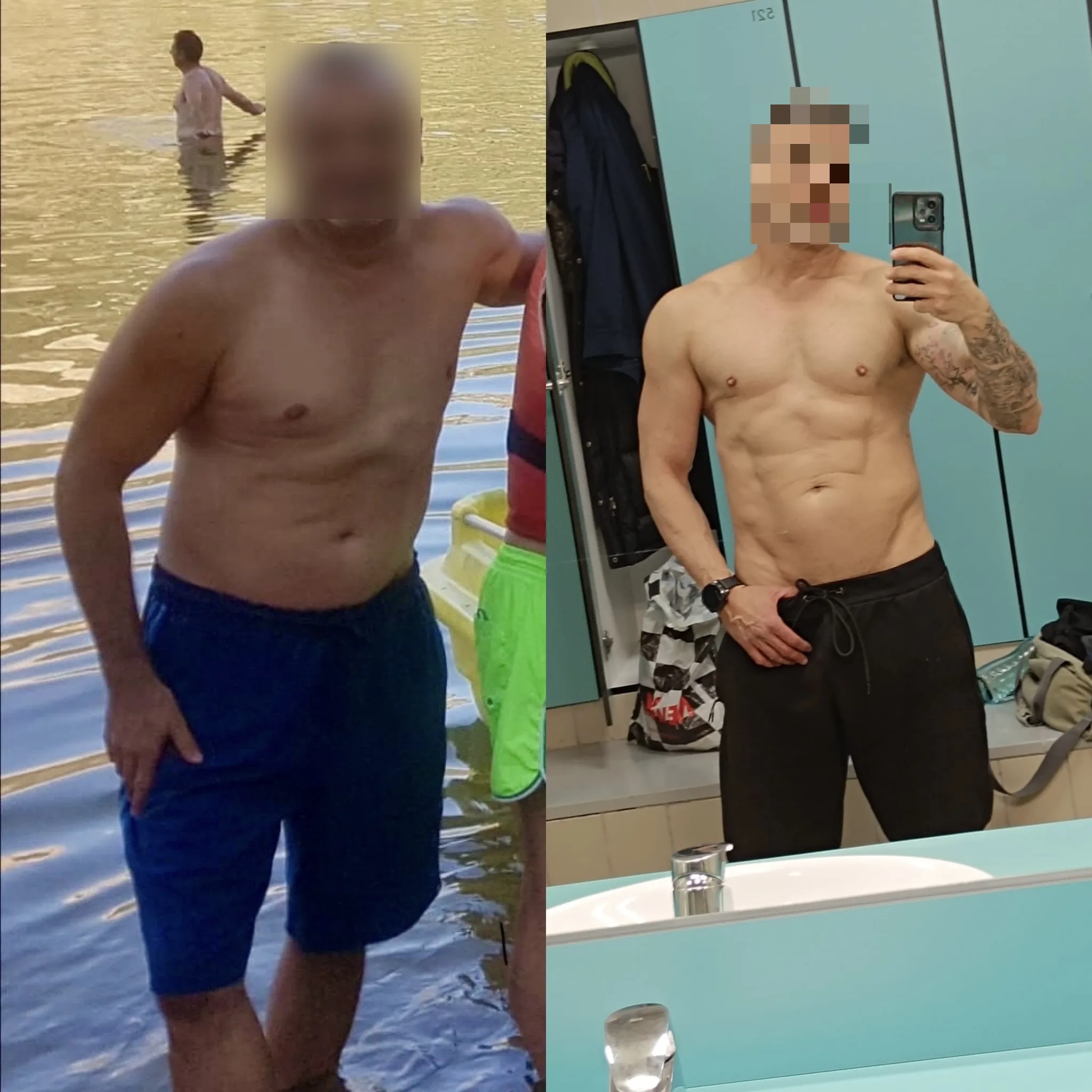 Pérdida de grasa y ganancia muscular. Caso real · 54 años